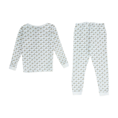 White Graphic Pajama Set