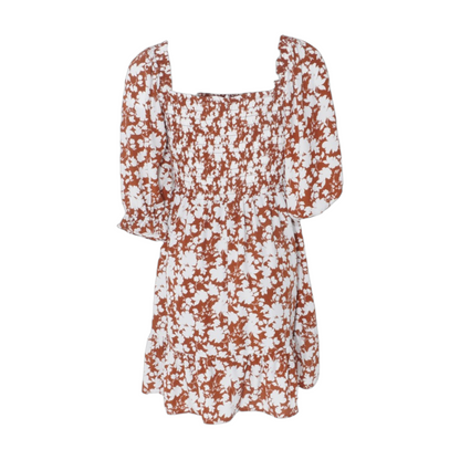 Rust Floral Mini Dress