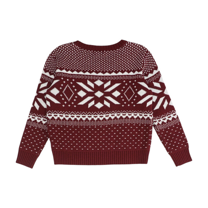 Burgundy Print Pullover Sweater