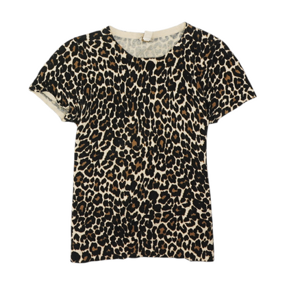 Beige Animal Print Pullover Sweater