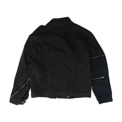 Black Solid Denim Jacket