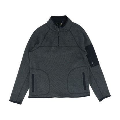 Gray Solid 1/4 Zip Pullover