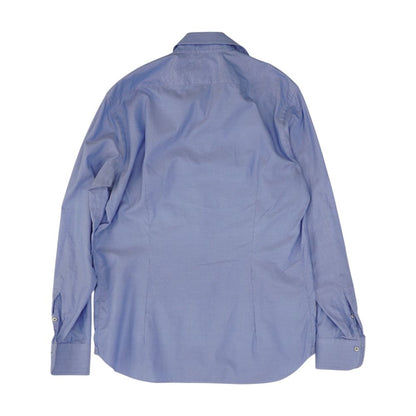 Blue Herringbone Long Sleeve Button Down
