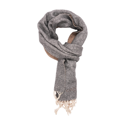 Gray Cashmere & Silk Blend Reversible Fringe Scarf