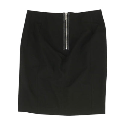 Black Solid Midi Skirt