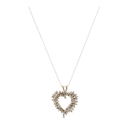7/8 ctw 10K Yellow Gold Diamond Pendant Necklace