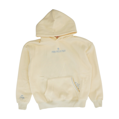 Beige Solid Hoodie Pullover