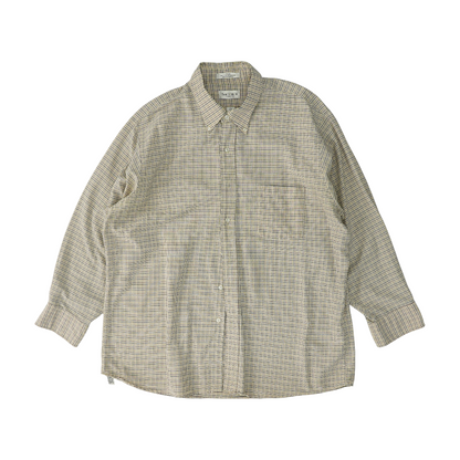 Beige Check Long Sleeve Button Down