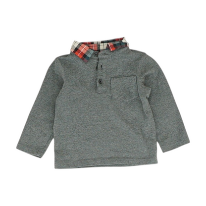 Gray Long Sleeve Polo