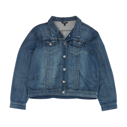 Blue Solid Denim Jacket