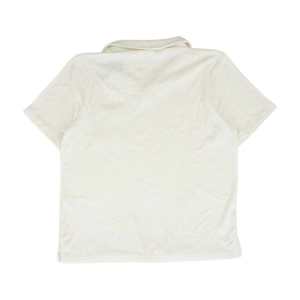 Beige Solid Short Sleeve Polo