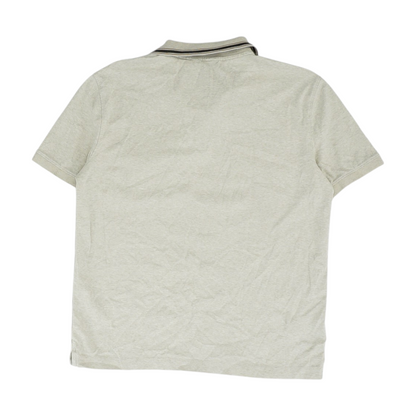 Beige Solid Short Sleeve Polo