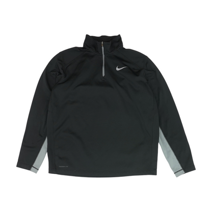 Black Solid 1/4 Zip Pullover