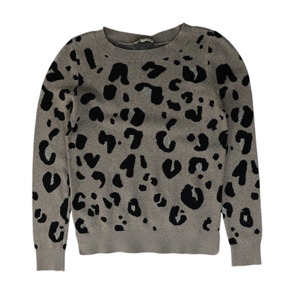 Gray Animal Print Pullover Sweater