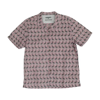 Pink Graphic Short Sleeve Button Down