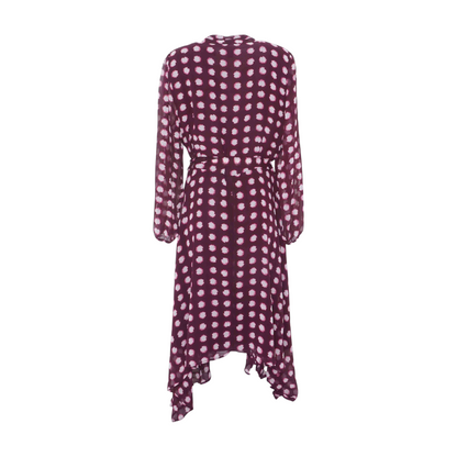 Burgundy Polka Dot Maxi Dress