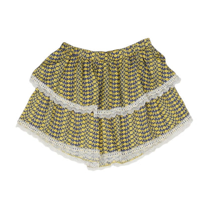 Yellow Geometric Mini Skirt