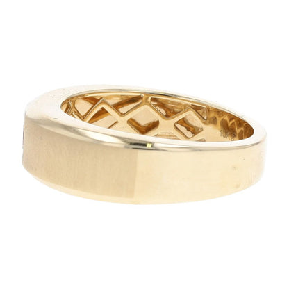 1/2 Ct 10K Gold Matte Finish Flush Set Round Lab Grown Diamond Band