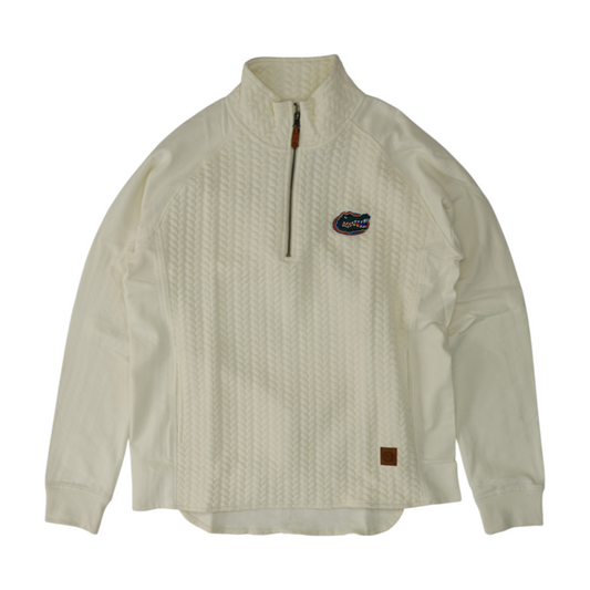 White Florida Gators Solid 1/4 Zip Pullover