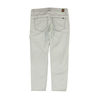 Blue Mid Rise Straight Leg Jeans