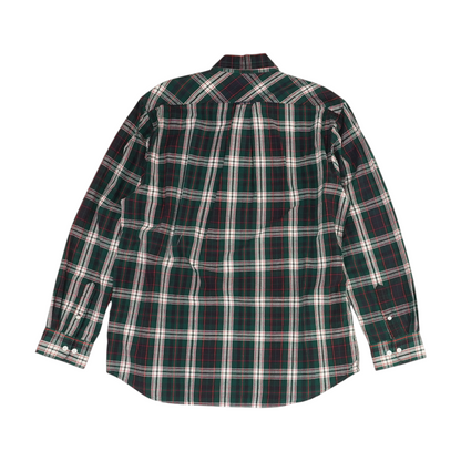 Green Plaid Long Sleeve Button Down
