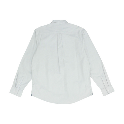 Gray Solid Long Sleeve Button Down