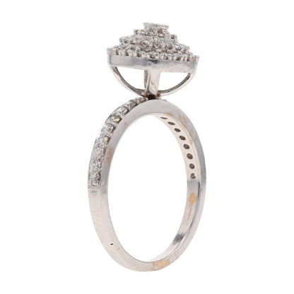 14K White Gold Diamond Triple Halo And Shank Engagement Ring