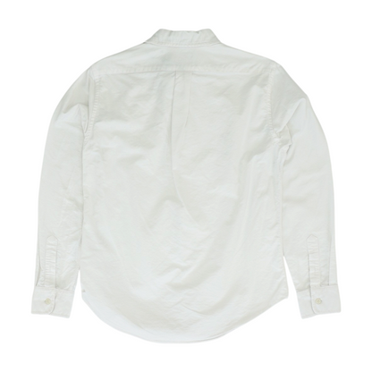 White Solid Long Sleeve Button Down