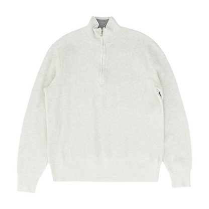 Gray Solid 1/4 Zip Sweater