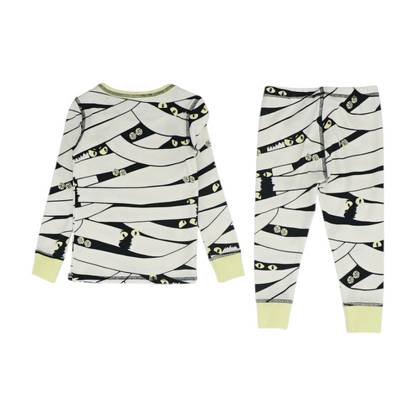 White Graphic Pajama Set
