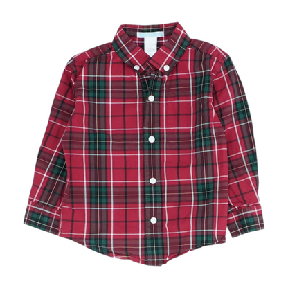 Red Plaid Long Sleeve Button Down