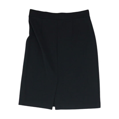 Black Solid Midi Skirt