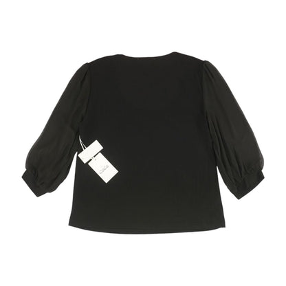 Black Solid 3/4 Sleeve Blouse