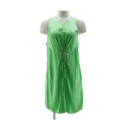 Green Solid Midi Dress