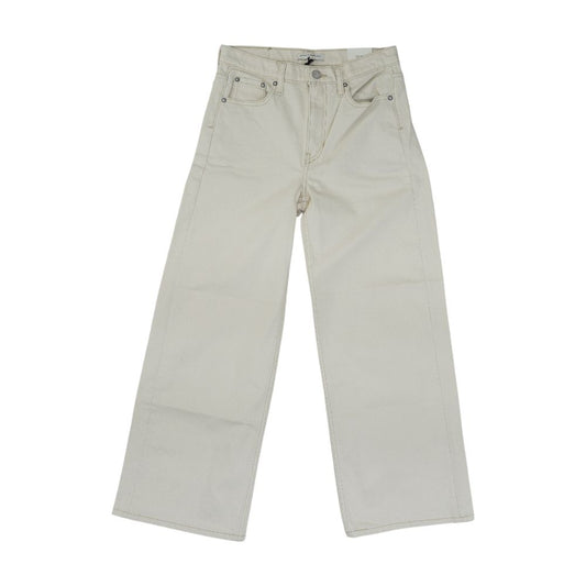 Beige High Rise Wide Leg Jeans