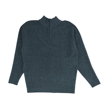 Gray Solid 1/4 Zip Sweater