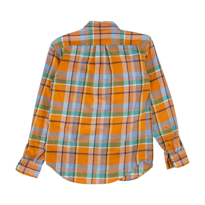 Orange Plaid Flannel Button Down
