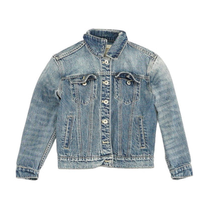 Blue Solid Denim Jacket