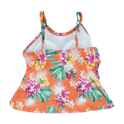 Red Plus Floral Swim Top