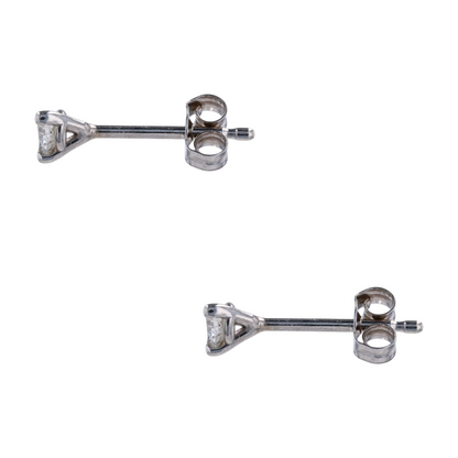 14K White Gold Diamond Stud Earrings