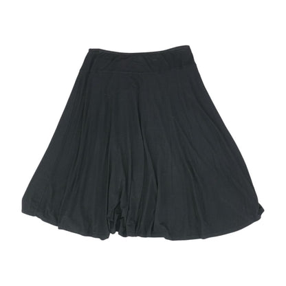 Black Solid Midi Skirt