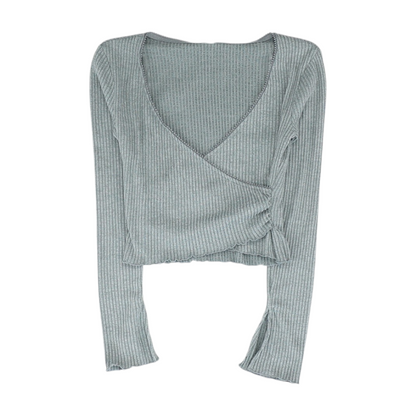 Gray Cropped Blouse