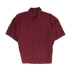 Maroon Solid Short Sleeve Button Down