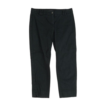 Black Solid Capri Pants