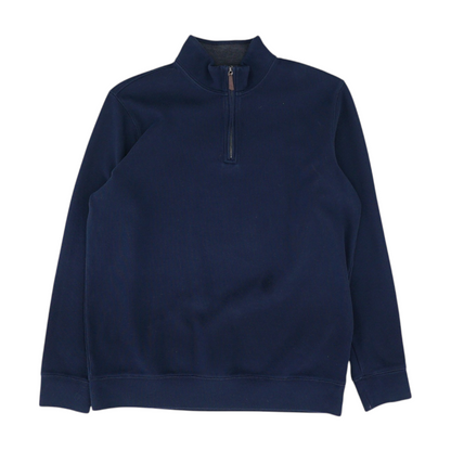 Navy Solid 1/4 Zip Sweater