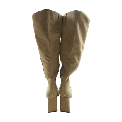 Beige Knee-High Boots