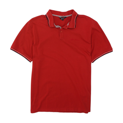 Red Solid Short Sleeve Polo