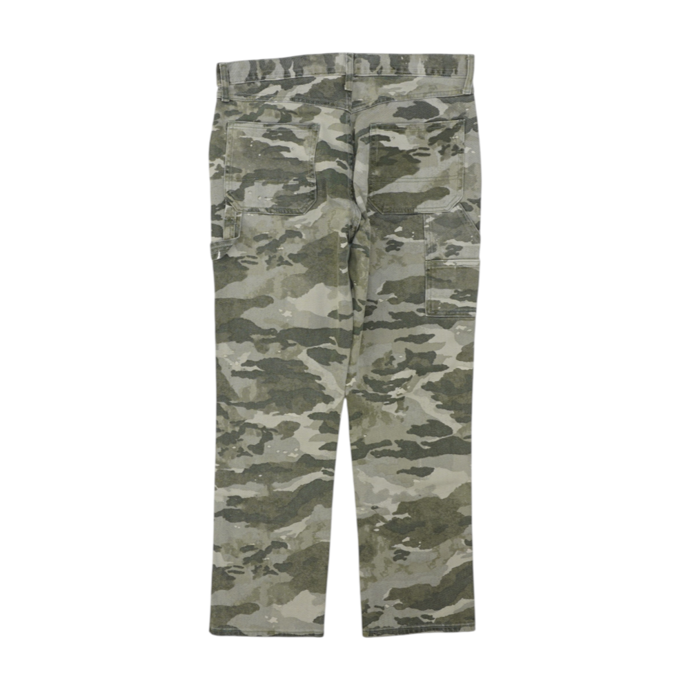 Green Camo Straight Pants