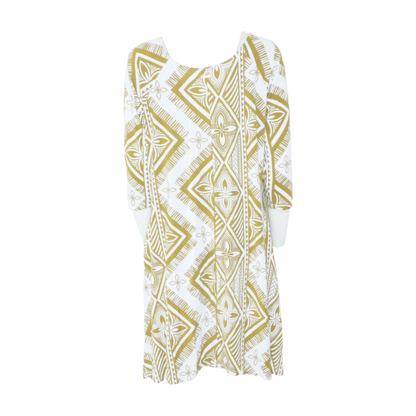 White Plus Size Abstract Midi Dress