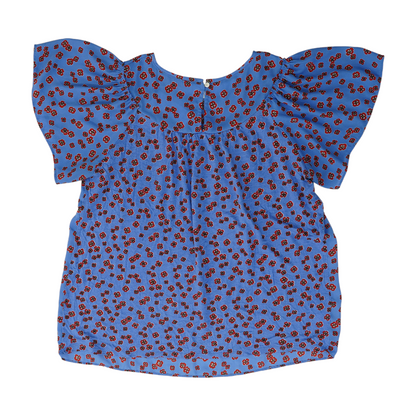 Blue Petite Floral Blouse